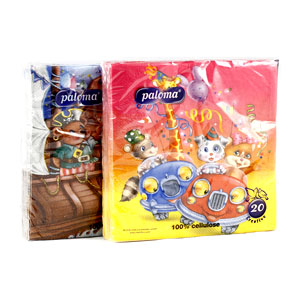 Салфетки Paloma 20шт children s pattern 3-сл 33x33 (3838952006316)