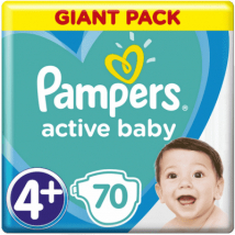 PAMPERS ACTIVE BABY JUNIOR 4+ MAXI PLUS (10-15 KG) 70 KS