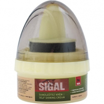 Sigal samoleštiaci krém na topánky, bezfarebný, s hubkou, 50 ml