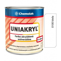 Chemolak Uniakryl S2822 akrylátová farba na značenie ciest, biela 0100, 0,75 l