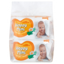 HAPPY MIMI DETSKÉ VLHČENÉ UTIERKY ALOE VERA ORANŽOVÉ 4x72 KS