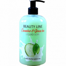 BEAUTY LINE TEKUTÉ MYDLO UHORKA A ZELENÝ ČAJ PUMPA 500 ML