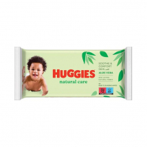 Huggies Natural Care vlhčené obrúsky s Aloe Vera, 56 ks