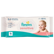 Pampers Wipes Sensitive vlhčené utierky, 52 ks