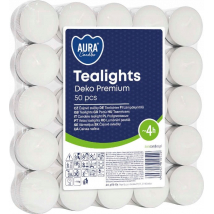 Aura Candles Čajové sviečky Tealights Deko Premium, 50 ks