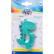 Canpol Babies silikónové hryzátko Dinosaurus, tyrkysové, 0 m+