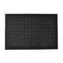 Rohož guma + textil čierna, ornament, bezokrajová, 40 × 60 cm