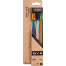 SoftDent Zubné kefky ECO Cedar Wood Medium, 3 ks