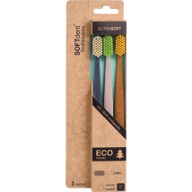 SOFTdent ECO Ultra Soft zubné kefky z cédrového dreva, 3 ks