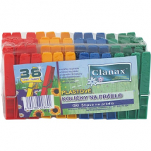 Clanax Štipce na prádlo PVC veľké, 36 ks