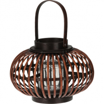 Prútený lampáš s uchom a závesom na sviečku, 315×245 mm