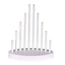 Emos Vianočný LED svietnik plastový biely, 10 LED, 24,5 cm