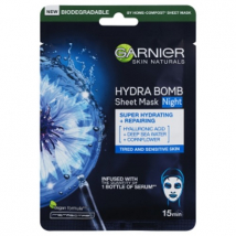 Garnier Skin Naturals Hydra Bomb Sheet Mask Night, textilná pleťová maska, 32 g