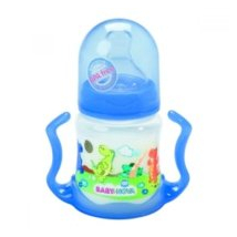 Baby Nova Kojenecká fľaša plastová so širokým hrdlom a rukoväťami, 150 ml