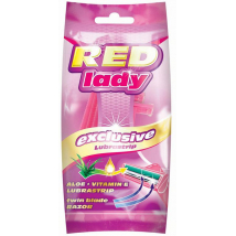 Red Lady Exclusive jednorazové holiace strojčeky s lubrikačným pásikom, 5 ks