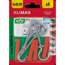 Klimas Hmoždinka univerzálna s kruhovým hákom, 8x40 mm, 4 ks