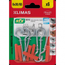 Klimas Hmoždinka s kruhovým hákom, 6 x 30 mm, 6 ks