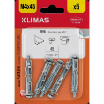 Klimas Hmoždinka Molly M4 x 45 mm, oceľová do sadrokartónu, 5 ks