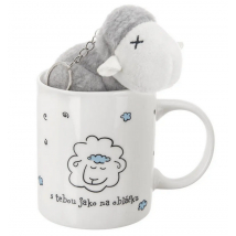 HRNČEK PORCELÁN + HRAČKA OVEČKA 0,39L