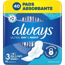 Always Ultra Day & Night hygienické vložky s krídelkami, veľkosť 3, 40 ks