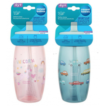 CANPOL FĽAŠA ŠPORT CUP SO SLAMKOU 400ML 1KS MIX