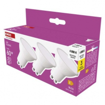 Emos LED žiarovka Classic MR16 GU10, 7 W (60 W), neutrálna biela, 3 ks