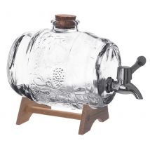 SÚDOK SKLO KOHÚTIK STOJAN DREVO 1L