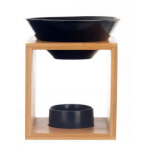 AROMALAMPA PORCELAN/BAMBUS BLACK