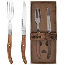 STEAK NÔZ+VIDLIČKA SET NEREZ/DREVO