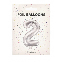 BALÓNIK FÓLIA ČÍSLO 2 35CM STRIEBORNÝ
