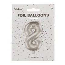 BALÓNIK FÓLIA ČÍSLO 8 35CM STRIEBORNÝ