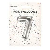 BALÓNIK FÓLIA ČÍSLO 7 35CM STRIEBORNÝ