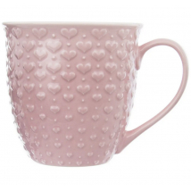 HRNČEK KERAMICKÝ SRDCE 0,58L RUZOVÁ