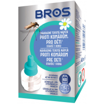BROS ELEKTRICKÝ ODPAŘOVAČ PROTI KOMARŮM S TEKUTOU NÁPLNÍ 40ML PRO DĚTI