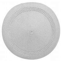 Prestieranie okrúhle sivé pletené, 38 cm
