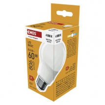 Emos LED žiarovka Basic A60, E27, 8,8 W (60 W), neutrálna biela