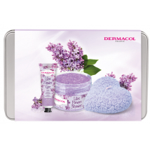 KAZETA DERMACOL FLOWER SERIK PLECH KRÉM NA RUKY 30ML + TELOVÝ PEELING 200G + VONNA SVIEČKA 1KS