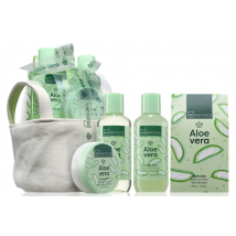 KAZETA A PLATENY KOS SPA ALOE VERA + SOĽ DO KÚPEĽA 150G + PENA DO KÚPEĽA 150ML + HODVÁBNE TELOVÉ MLIEKO 50ML + ČISTIACI SPRCHOVÝ GÉL 150ML