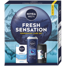 KAZETA NIVEA FRESH SENSAT BALZAM PO HOLENÍ 100ML + SPRCHOVÝ GÉL 250ML + ANTIPERSPIRANT 50ML