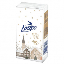 Linteo Papierové vreckovky Vianočné Deň & Noc 3-vrstvové, 10 x 10 ks