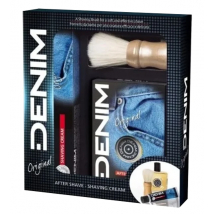 KAZETA DENIM ORIGINAL VODA PO HOLENÍ 100ML + KRÉM NA HOLENIE 100ML + ŠTETKA 