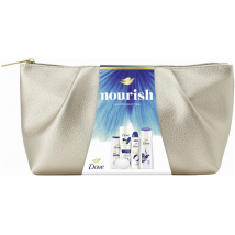 KAZETA DOVE DEEPLY NOURISHING SPRCHOVÝ GÉL 225ML + TELOVÉ MLIEKO 250ML + ŠAMPÓN 250ML + DEODORANT 150ML + TUHÉ MYDLO 90G + KOZMETICKÁ TAŠKA 