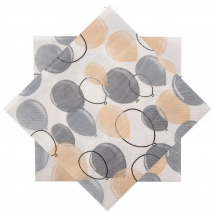 SERVÍTKY BALÓNIKY 20 KS 33 X 33 ŠEDÁ