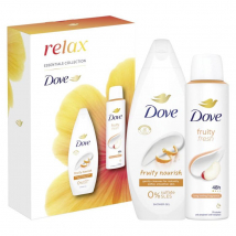 Dove Relax Essentials Collection darčeková sada Fruity Nourish (sprchový gél 250 ml + antiperspirant 150 ml)