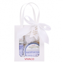 KAZETA KOZIE MLIEKO SPRCHOVÝ GÉL 200ML  + TELOVÉ MASLO 200ML + MASÁŽNA HUBKA