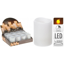 LED sviečka Frameless s tancujúcim plameňom, biela, 50 × 65 mm