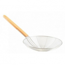 Cedník s drevenou rúčkou, priemer 28 cm, dĺžka 35,5 cm