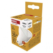 Emos LED žiarovka Basic GU10, 2,9 W (25 W), neutrálna biela