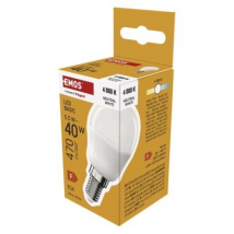 Emos LED žiarovka Basic, E14, 5,5 W (40 W), malá banka, neutrálna biela
