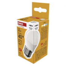 Emos LED žiarovka Basic E27, malá banka, 5,5 W (40 W), neutrálna biela